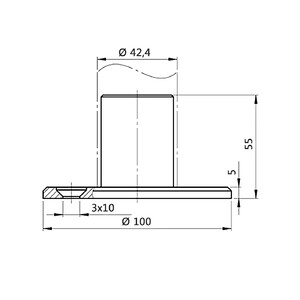 Podstawa słupa do spawania fi 85/42/3X8,5mm 4BS (1)