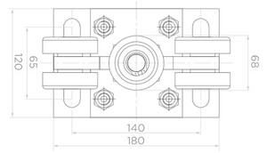 60.003 Karre 80 schwingend reg. 5 Stahlrollen