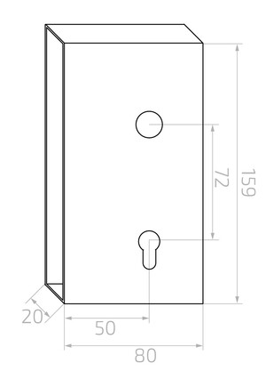63.217 Kasten für Schloss 72/50  155x80x20