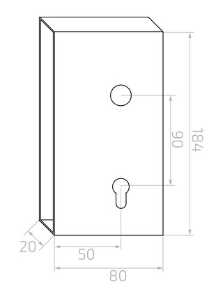 63.219 Kasten für Schloss 90/50  155x80x20