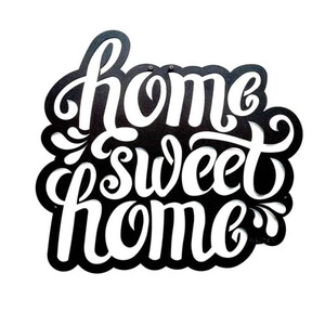 Napis HOME SWEET HOME I - metalowa ozdoba ścienna