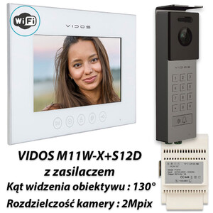 Zestaw Vidos X Wifi monitor M11W-X + stacja S12D