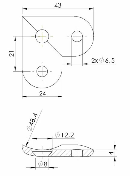 N08.0102.4CS U Rysunek techniczny